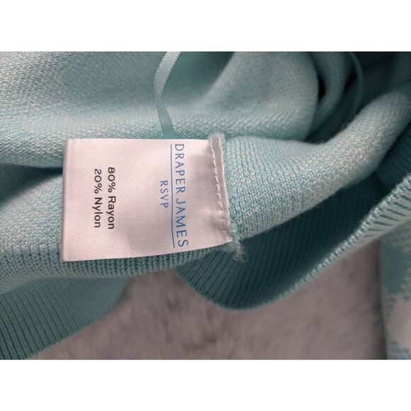 Draper James RSVP Turquoise Gingham Button up Cardigan Sz L Large NWT - Picture 7 of 10